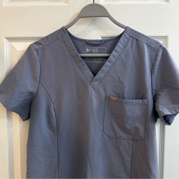 Figs Catarina One Pocket Scrub top vapor blue slim fit size M - Picture 4 of 8